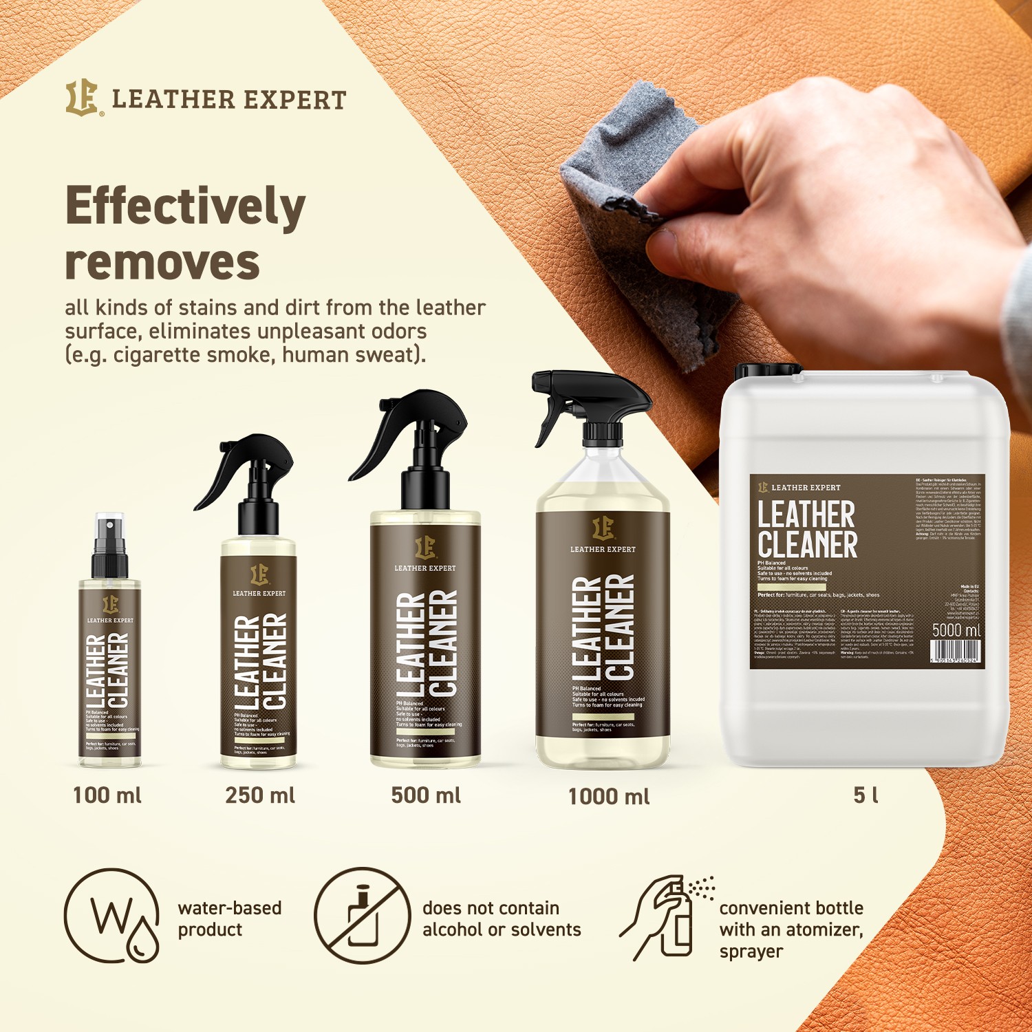 Čistič kůže Leather Expert - Leather Cleaner 1 l